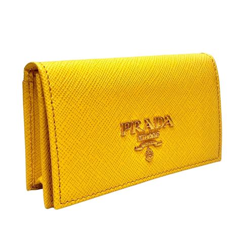 Prada Saffiano Leather Card Holder 1MC122 Yellow